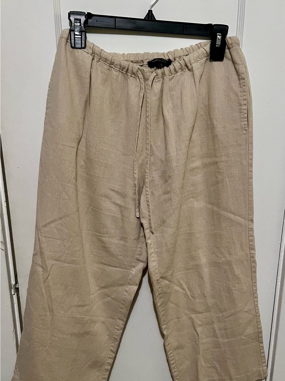 Women’s Casual Drawstring Linen-Blend Pants - Beige
